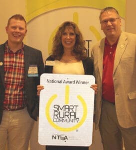 (From left to right): Red River Communications Member Support Manager Dirk Monson, NTCA-The Rural Broadband Association CEO Shirley Bloomfield, Red River Communications CEO Jeff Olson.